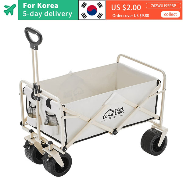 Portable Barbecue Trolley Cart - Large Capacity, Multifunctional Wheeled Folding Cart for Garden, Park, Outdoor, Beach Camping