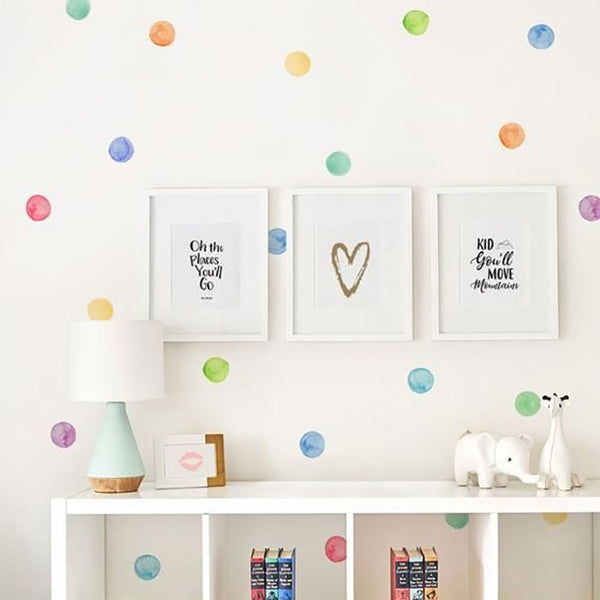 29 vnt PVC kūdikių sienų lipdukai – kūrybingi spalvoti taškai vaikų kambario dekoravimui