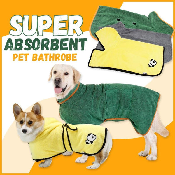 Super-Absorbent, Adjustable Dog Bathrobe Towel - Quick Dry for Large-Medium-Small Dogs