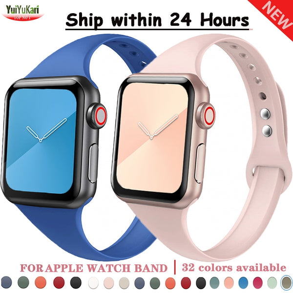 a

Slim Silicone Wristband for Apple Watch Series 4/3/6/7 - 44/45/40/38/42mm