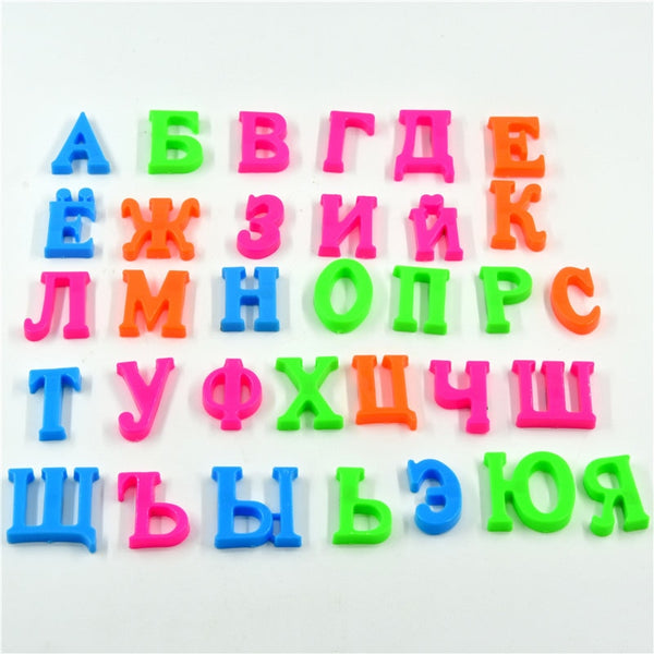 Rusų abėcėlės šaldytuvo pranešimų lentos magnetai vaikams – mokomieji ir mokomieji žaislai