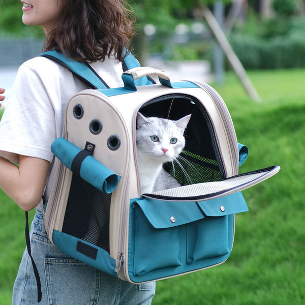 Portable Cat/Dog Backpack - Ventilated Design & Foldable Carrier Bag.