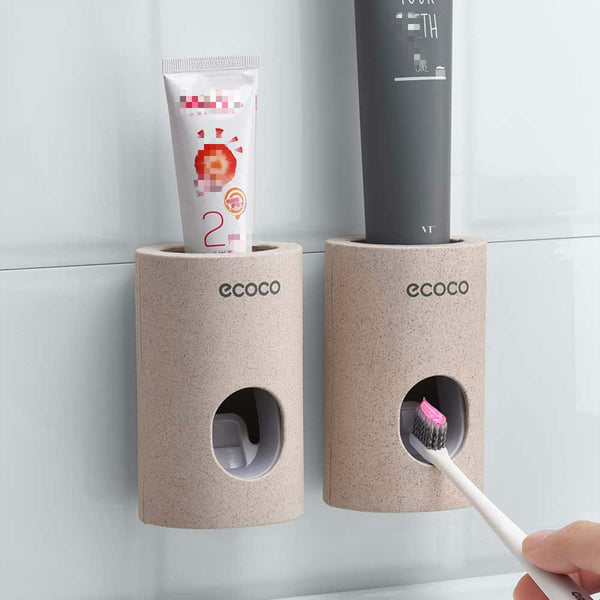 Automatic Toothpaste Dispenser with Wall Hanger for Bathroom - Non-Toxic, Dust-Proof, and Quick Dispensing.